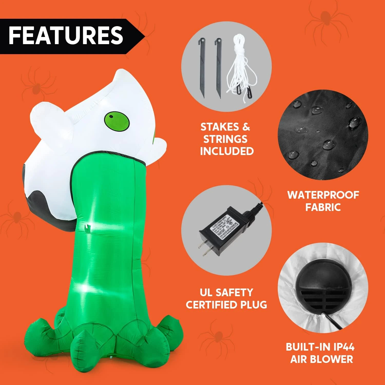 10 FT Tall Halloween Inflatable Throwing Up Ghost 8 10 FT Tall Halloween Inflatable Throwing Up Ghost - Image 6