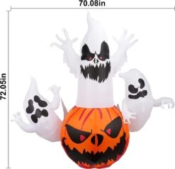 6FT Tall Halloween Inflatable Pumpkin With 3 Ghosts -Joiedomi 714UTB7xTnL. AC SL1500