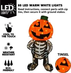 30in LED Warm Yard Light - Tinsel Skeleton Pumpkin -Joiedomi 714UdRaM0ML. AC SL1500