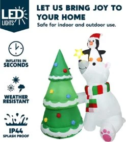 Large Polar Bear Christmas Tree Inflatable (6 Ft) -Joiedomi 714cqTG9C7L. AC SL1500 1