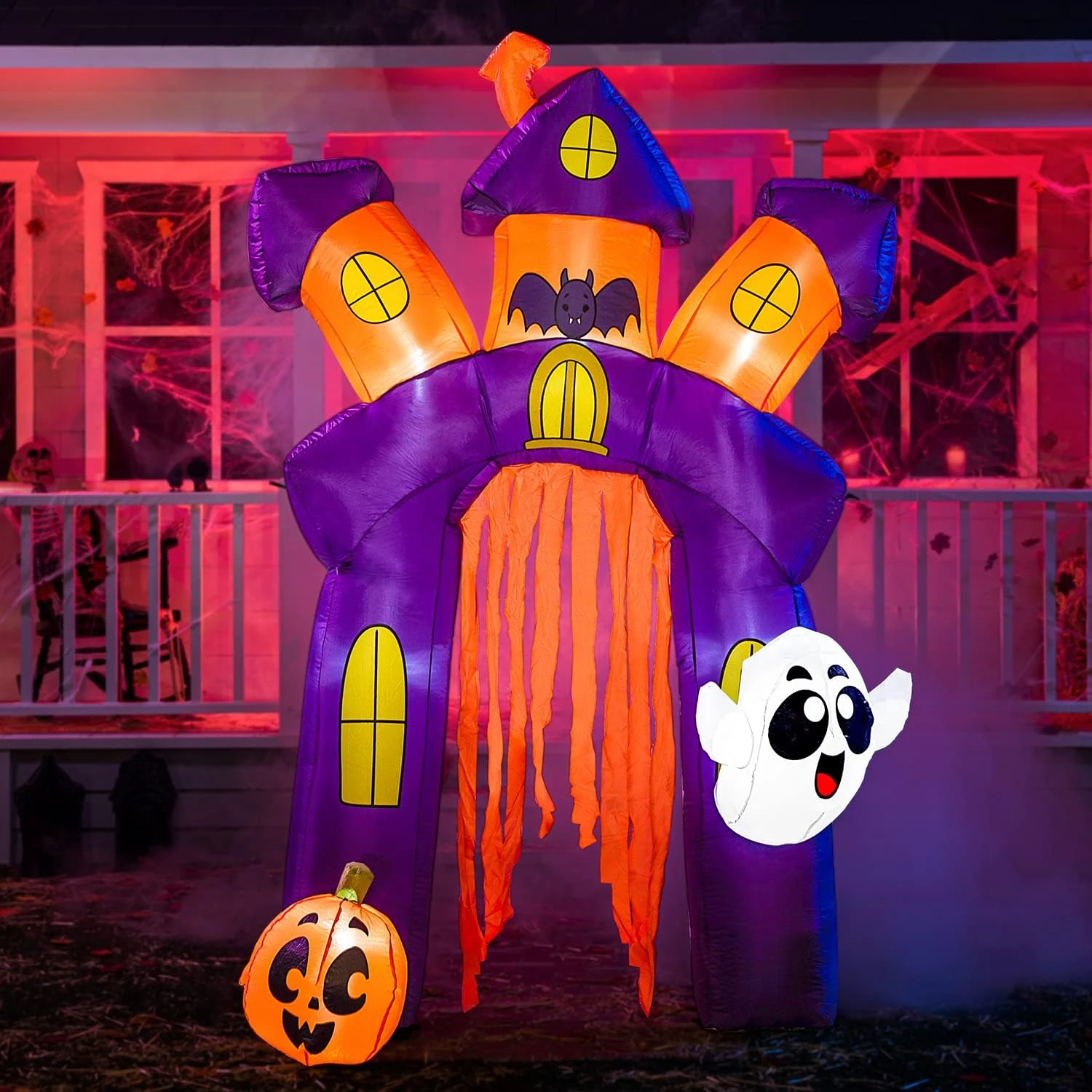 8.5 FT Tall Halloween Inflatable Twisted Castle Archway 3 8.5 FT Tall Halloween Inflatable Twisted Castle Archway