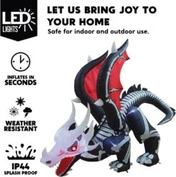 8ft Halloween Inflatable Crouching Skeleton Dragon -Joiedomi 716JWUw3XjL. AC SL1500