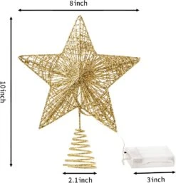 Gold Star Tree Topper, Warm White -Joiedomi 717kZSasgaL. AC SL1200