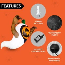 4ft Halloween Inflatable Pumpkin In A Ghost Costume -Joiedomi 719sixA8 yL. AC SL1500
