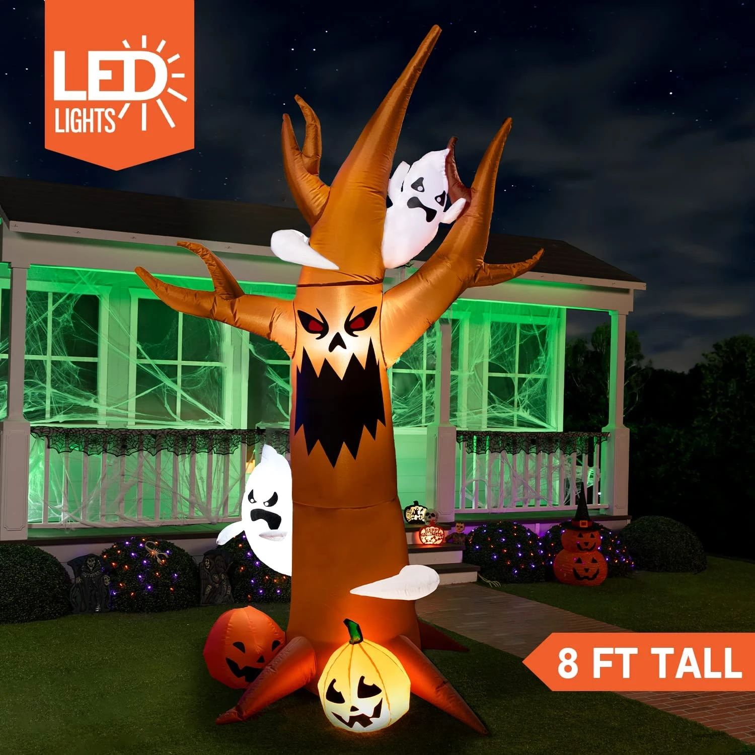 8 Ft. Haunted Scary Tree Halloween Inflatable 4 8 Ft. Haunted Scary Tree Halloween Inflatable - Image 2