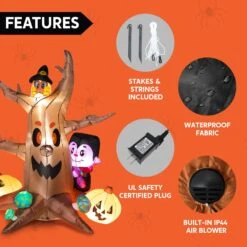 Large Scary Tree With Colorful Neon Light Mushrooms Inflatable (6 Ft) -Joiedomi 71BHGt87LhL. AC SL1500