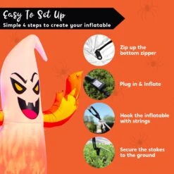 8ft Halloween Flaming Hand Ghost With Fire Light -Joiedomi 71BuwMskIwL. AC SL1500