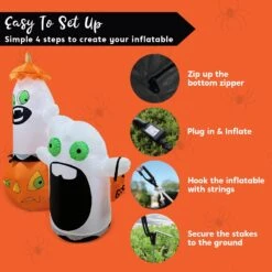 5ft Halloween Naughty Ghost With Pumpkin Cap And A Gift Bag -Joiedomi 71Cz6xs4s8L. AC SL1500