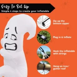 4 Ft Tall Scared Cute Ghost Hugging Tree Halloween Inflatable -Joiedomi 71DMfih12SL. AC SL1500