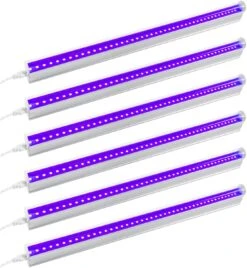 6Pcs 9W LED Black Light White Bar 1.3ft