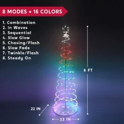 6ft Smart Animated Lightshow Spiral Christmas Tree -Joiedomi 71DcXe uc6L. AC SL1500