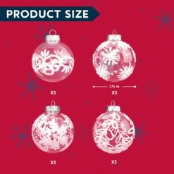 12 Pcs White & Clear Christmas Ball Ornaments -Joiedomi 71EF6t9Pr L. AC SL1500