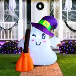 Halloween Wizard Cute Ghost Inflatable With Build-in LEDs -Joiedomi 71HZA88wusL. AC SL1500
