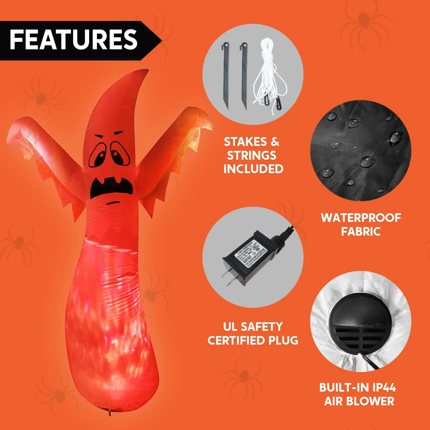 3 In 1 Halloween Cute Ghosts Inflatable - 6ft 5ft & 4ft 8 3 In 1 Halloween Cute Ghosts Inflatable - 6ft 5ft & 4ft - Image 6