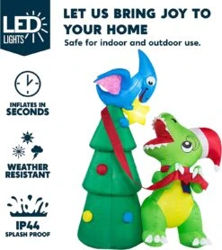 7ft Tall Dinosaur Decorating A Christmas Tree Christmas Inflatable 12 7ft Tall Dinosaur Decorating A Christmas Tree Christmas Inflatable -Joiedomi 71JxMTTgKHL. AC SL1500