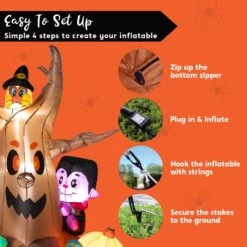 Large Scary Tree With Colorful Neon Light Mushrooms Inflatable (6 Ft) -Joiedomi 71Ksa uEovL. AC SL1500