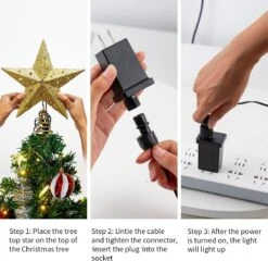 Gold Star Tree Topper Metal With White Star Projector Light -Joiedomi 71L8lmqnSqL. AC SL1200