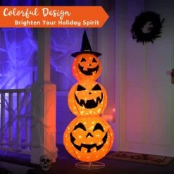 5ft LED Warm Yard Light - Tinsel Stacked Pumpkins 12 5ft LED Warm Yard Light - Tinsel Stacked Pumpkins -Joiedomi 71LkcD PoTL. AC SL1500