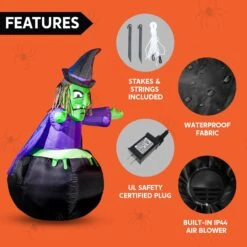 6ft Halloween Inflatable Witch In Cauldron -Joiedomi 71MPqDZwe9L. AC SL1500