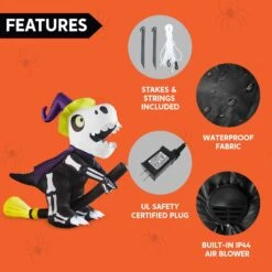 6ft Inflatable Skeleton Flying Witch T-rex -Joiedomi 71N6SqCQQnL. AC SL1500
