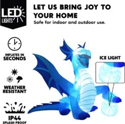 6 FT Tall Halloween Inflatable Sitting Ice Dragon With Globe -Joiedomi 71NQsaZOtUL. AC SL1500