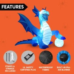6 FT Tall Halloween Inflatable Sitting Ice Dragon With Globe -Joiedomi 71PUtxpFK4L. AC SL1500