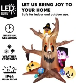Large Scary Tree With Colorful Neon Light Mushrooms Inflatable (6 Ft) -Joiedomi 71PUxppLpwL. AC SL1500