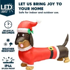 Tall Santa's 'Lil Helper Dachshund Inflatable (5ft) -Joiedomi 71QQGhSHQjL. AC SL1500