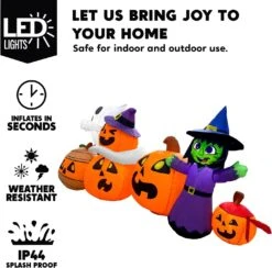 6 Ft. Long Pumpkin With Witch And Ghost Halloween Inflatables -Joiedomi 71QuvD7f0LL. AC SL1500