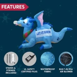 6 FT Long Inflatable Blue Dragon With Snowflake With Build-in LEDs 14 6 FT Long Inflatable Blue Dragon With Snowflake With Build-in LEDs -Joiedomi 71RokS7BwzL. AC SL1500