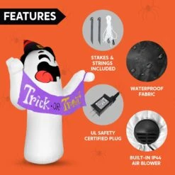 10ft Halloween Cute Ghost With Trick Or Treat Banner And Witch Hat -Joiedomi 71UXQ3I ZUL. AC SL1500