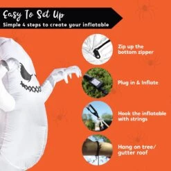 5ft Halloween Inflatable Hanging Boogie Ghost -Joiedomi 71V4msR81 L. AC SL1500