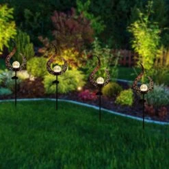 2 Pack Crackle Glass Globe Metal Solar Stake Lights -Joiedomi 71VrfnefxQL. AC SL1500