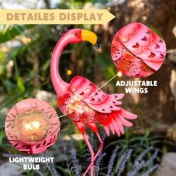 2 Pack Pink Flamingo Garden Solar Lights -Joiedomi 71Y3JUID5zL. AC SL1500