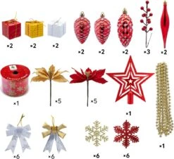 Assorted Ornaments Set With Bow And Ball, 130 Pcs -Joiedomi 71YP9eMJAKL. AC SL1200