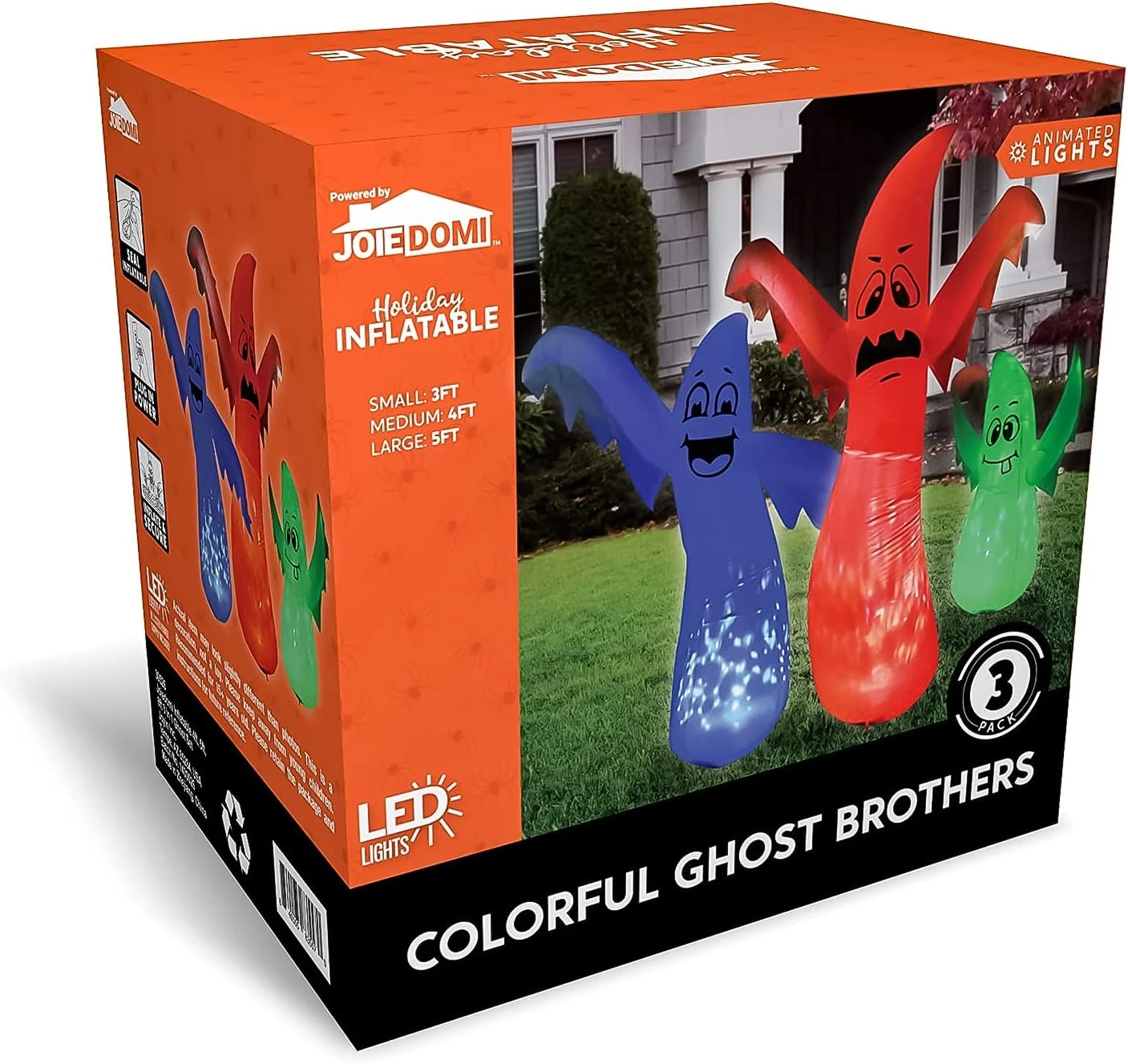 3 In 1 Halloween Cute Ghosts Inflatable - 6ft 5ft & 4ft 10 3 In 1 Halloween Cute Ghosts Inflatable - 6ft 5ft & 4ft - Image 8