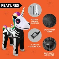 Halloween Tall Standing Skeleton Inflatable Ride A Unicorn Costume (5 Ft) -Joiedomi 71ZyQhWSHWL. AC SL1500