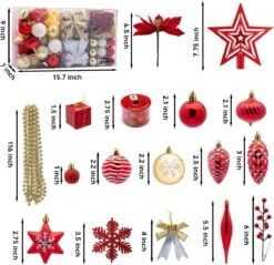 Assorted Ornaments Set With Bow And Ball, 130 Pcs -Joiedomi 71 8VbxhaEL. AC SL1200