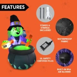 6ft Halloween Inflatable Witch With Cauldron -Joiedomi 71 sJlUraWL. AC SL1500