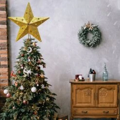 Gold Star Tree Topper Metal With White Star Projector Light -Joiedomi 71apYbVuTaL. AC SL1200