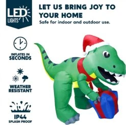 Tall Christmas Dinosaur With Hat Inflatable (5 Ft) -Joiedomi 71bN8jAJo2L. AC SL1500
