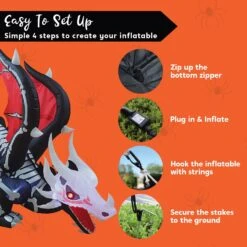 8ft Halloween Inflatable Crouching Skeleton Dragon -Joiedomi 71bmK0pcaqL. AC SL1500