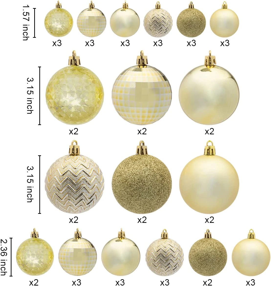 46ct Assorted Size Baby Blue Christmas Ball Ornaments 5 46ct Assorted Size Baby Blue Christmas Ball Ornaments - Image 3