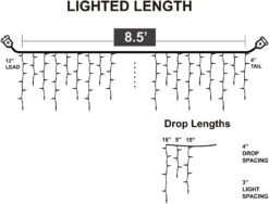 3 Packs, 150 Incandescent Icicle Lights, Warm White -Joiedomi 71cUGDDrOyL. AC SL1500