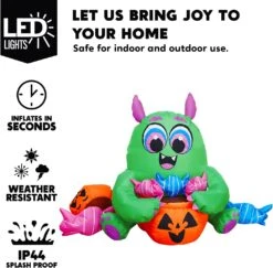 5ft Halloween Inflatable Monster Candy -Joiedomi 71dHDPykh5L. AC SL1500