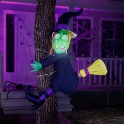 Tall Crashing Witch Into Tree Inflatable (4 Ft)