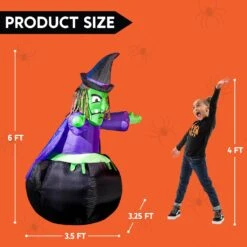6ft Halloween Inflatable Witch In Cauldron -Joiedomi 71erzmwytNL. AC SL1500