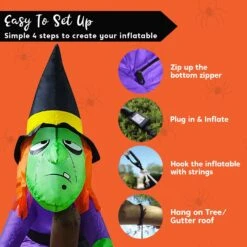 4ft Halloween Inflatable Witch Hanging On Branch -Joiedomi 71f0MO 0PYL. AC SL1500