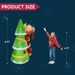 6ft Tall Puppy Putting A Tree Topper Christmas Inflatable -Joiedomi 71fQuTbmmYL. AC SL1500