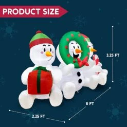 6 FT Long Inflatable Three Sitting Snowmans -Joiedomi 71g 3NYj9JL. AC SL1500